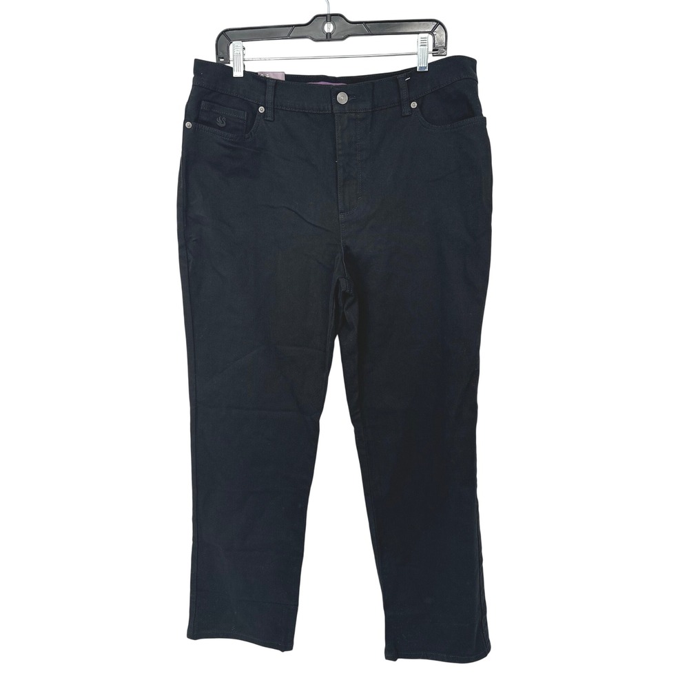 Gloria Vanderbilt Amanda Jeans Women 14 Short Black Tapered Classic Rise Denim‎